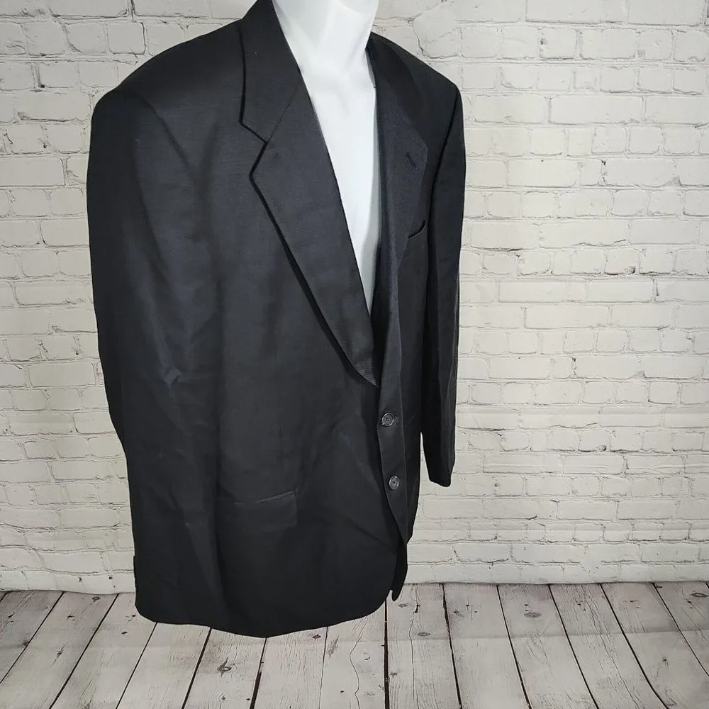 Louis Roth Single Breasted Birds Eye Knit Navy Three Button Mens Blazer Size 44R
